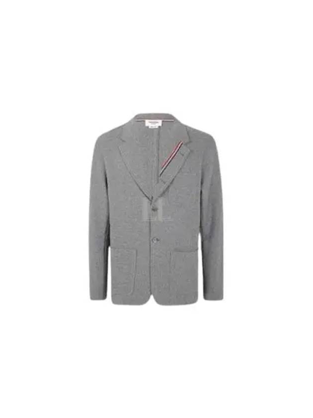 Cotton Blend Blazer Jacket Grey - THOM BROWNE - BALAAN 2