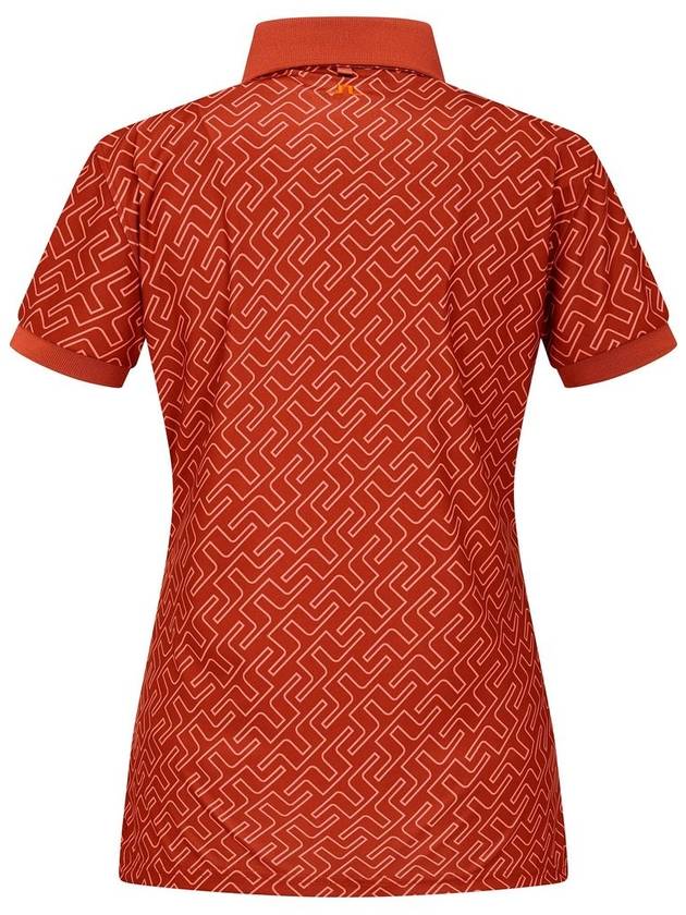 Size S Orange Tour Tech Print Golf Short Sleeve PK - J.LINDEBERG - BALAAN 2