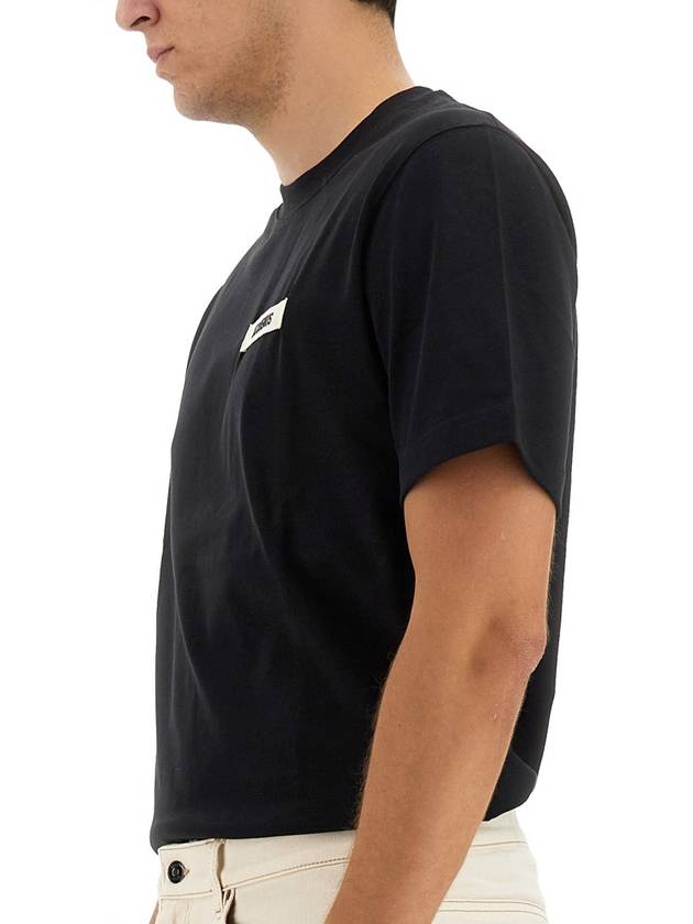 Le Gros Grain Logo Short Sleeve T-Shirt Black - JACQUEMUS - BALAAN 5