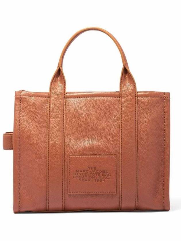 Logo Medium Leather Tote Bag Brown - MARC JACOBS - BALAAN 4