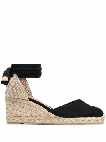 Castañer Black 'Carina' Wedge Espadrilles - CASTANER - BALAAN 1