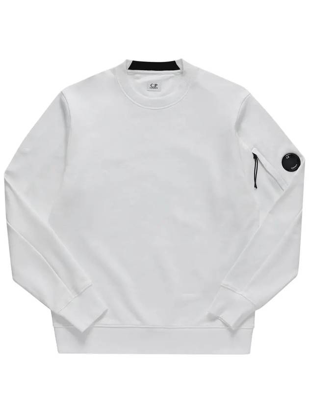 Diagonal Raised Fleece Crewneck Lens Sweatshirt White - CP COMPANY - BALAAN 3