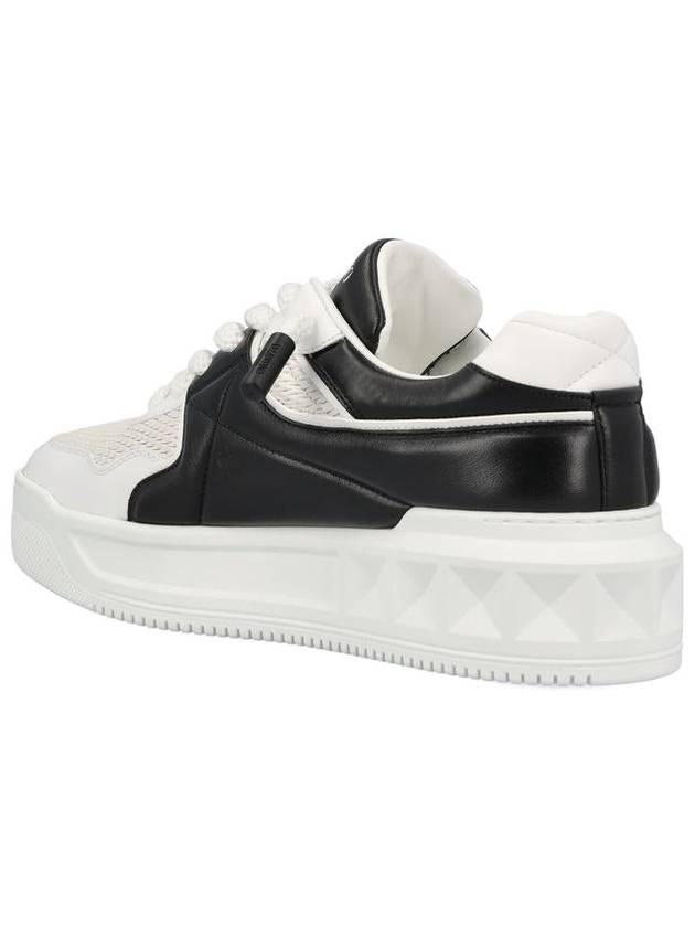 One Stud XL Low Top Sneakers Black White - VALENTINO - BALAAN 4