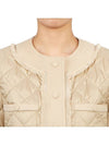 Ferro Short Quilted Fringing Jacket Beige - MAX MARA - BALAAN 9