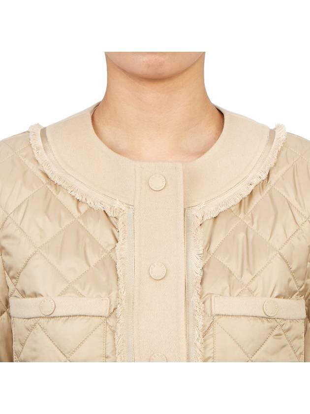 Ferro Short Quilted Fringing Jacket Beige - MAX MARA - BALAAN 7