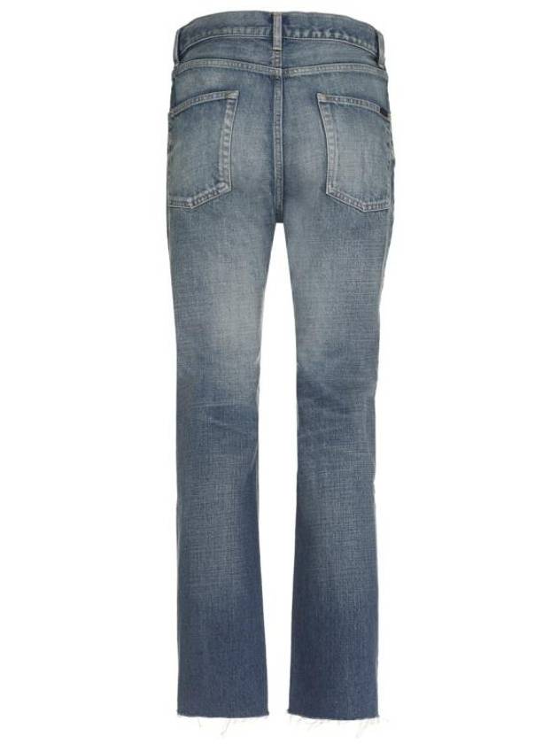 Denim Straight Jeans Blue - SAINT LAURENT - BALAAN 3