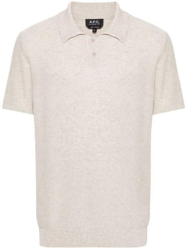 Men's Jay Knit Polo Shirt Beige - A.P.C. - BALAAN 1