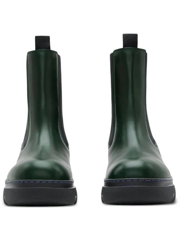 Creeper Leather Chelsea Boots Green - BURBERRY - BALAAN 3