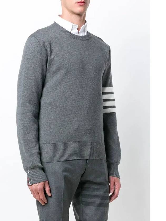 4 Bar Armband Milano Stitch Knit Top Mid Grey - THOM BROWNE - BALAAN 5