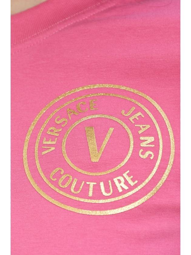 Versace Jeans Couture T-shirt With Printed Logo, Women's, Pink - VERSACE - BALAAN 5