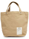 Small Horizontal Heavyweight Canvas Tote Bag Sand - A.P.C. - BALAAN 5