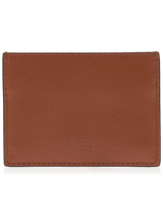 Rockstud Card Wallet Brown - VALENTINO - BALAAN 4