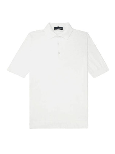 Men's Cotton Short Sleeve Polo Shirt White - RVR LARDINI - BALAAN 1