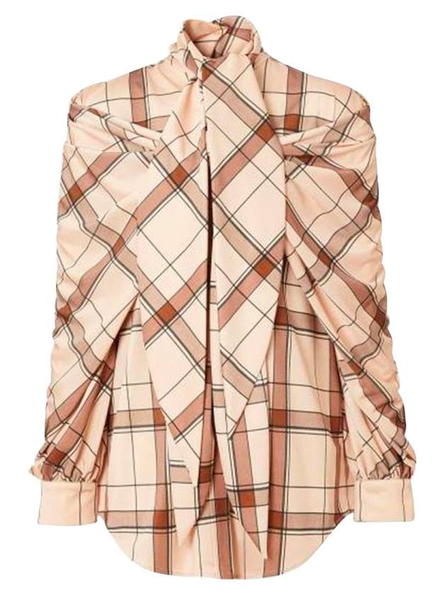 tie draped sleeve blouse beige - BURBERRY - BALAAN 1