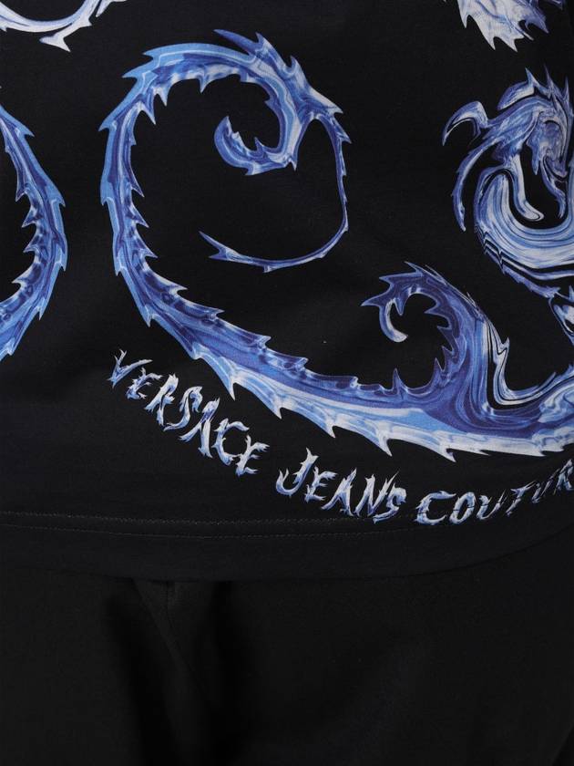 T-shirt Baroque Versace Jeans Couture in cotone stampato - VERSACE - BALAAN 3