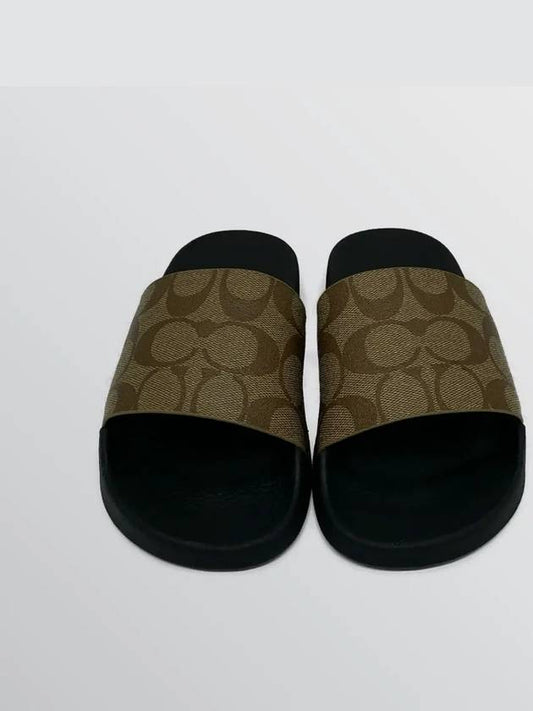 Signature Coated Canvas Slippers G3474 Khaki Black - COACH - BALAAN 2