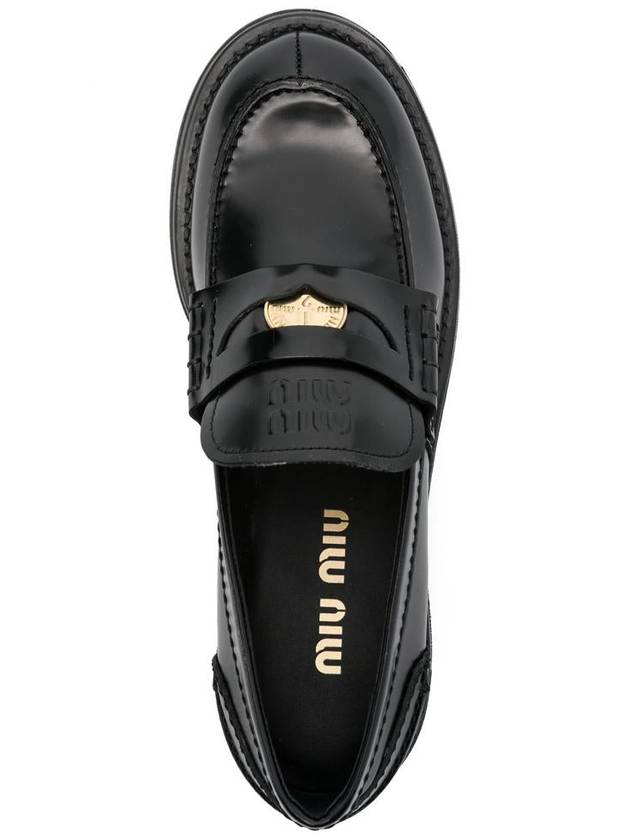 Miu Miu Brushed Leather Penny Loafers - MIU MIU - BALAAN 4