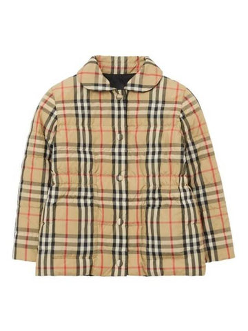 Kids Vintage Check Reversible Jacket Black Beige - BURBERRY - BALAAN 1