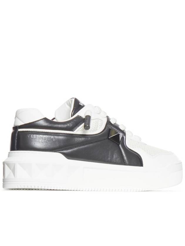 One Stud XL Low Top Sneakers Black White - VALENTINO - BALAAN 4