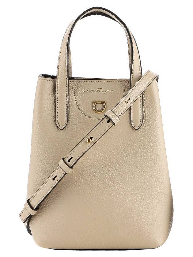 Gancini Mini Bag Beige - SALVATORE FERRAGAMO - BALAAN 1