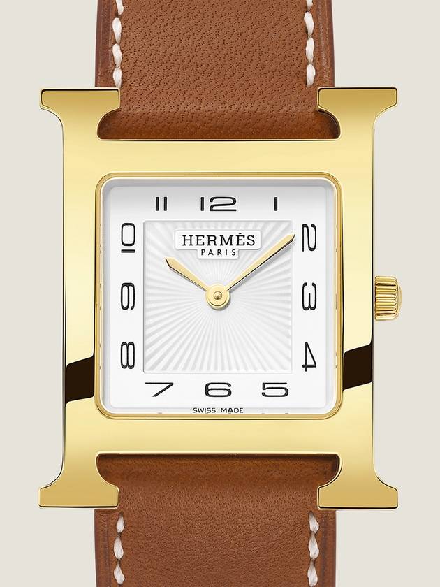 Heure 30mm Medium Model Watch Brown - HERMES - BALAAN 3