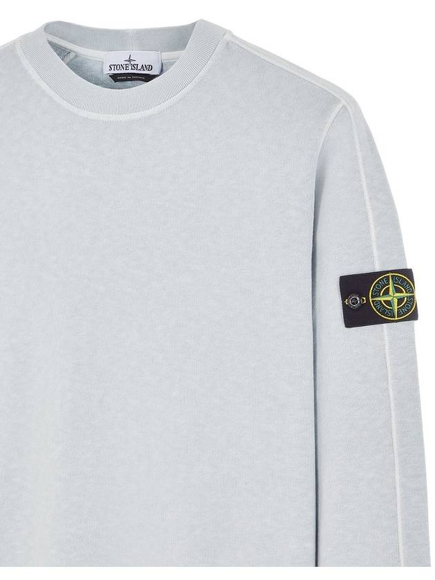 Garment Dyed Malfile Crewneck Sweatshirt Sky Blue - STONE ISLAND - BALAAN 4