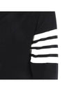 Men's Sustainable Classic Diagonal Wool Cardigan Black - THOM BROWNE - BALAAN 4