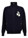 Logo High Neck Knit Zip-Up Cardigan Midnight - ISABEL MARANT - BALAAN 2