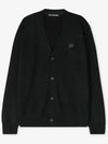 Keve Face Wool V-neck Cardigan Black - ACNE STUDIOS - BALAAN 3