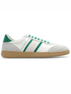 Gancini Suede Fabric Low Top Sneakers White Green - SALVATORE FERRAGAMO - BALAAN 2