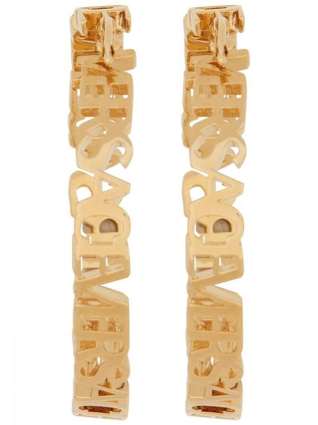 lettering logo earrings gold - VERSACE - BALAAN 5