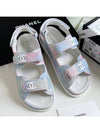 printed fabric velcro sandals pink blue - CHANEL - BALAAN.