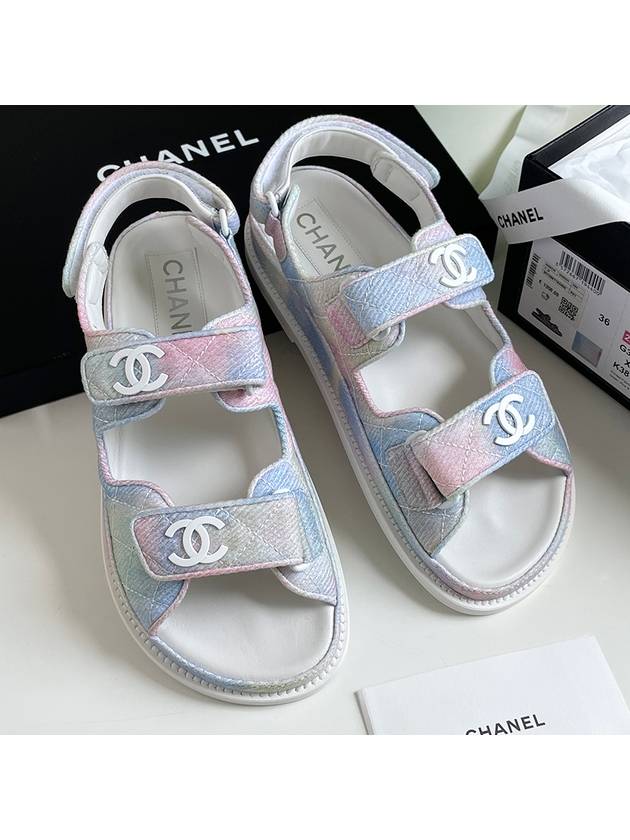 CC Logo Fabric Velcro Sandals - CHANEL - BALAAN 5