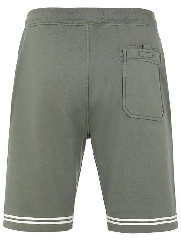 Men's Logo Cotton Shorts Khaki - STONE ISLAND - BALAAN 4