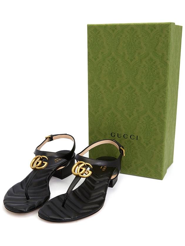 Women's Double G Sandals Black - GUCCI - BALAAN.