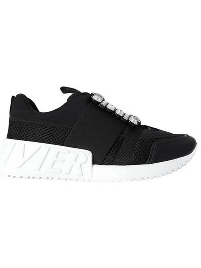 Viv Buckle Mesh Technical Low Top Sneakers Black - ROGER VIVIER - BALAAN 2