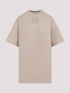 Logo Patch Cotton Short Sleeve T-shirt Beige - MIU MIU - BALAAN 2