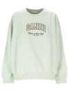 Logo Crew Neck Sweatshirt Aqua Form - GANNI - BALAAN 2