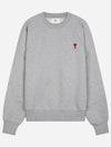 Cotton Heart Logo Sweatshirt Grey - AMI - BALAAN 2