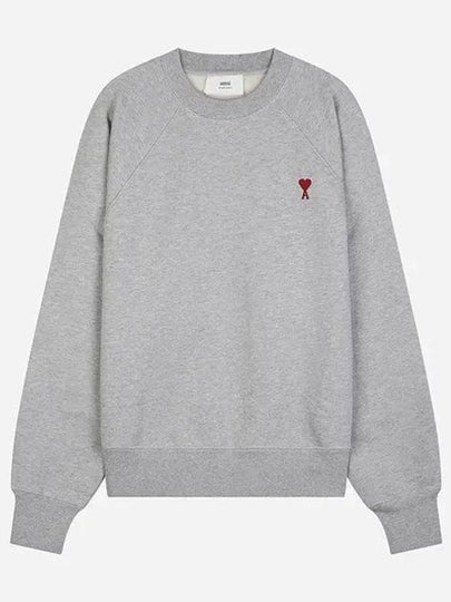 Cotton Heart Logo Sweatshirt Grey - AMI - BALAAN 2