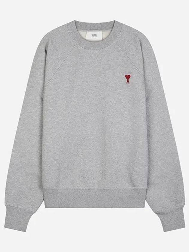 Cotton Heart Logo Sweatshirt Grey - AMI - BALAAN 2