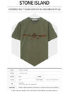 Graphic Lettering Back Logo Short Sleeve T-Shirt Khaki - STONE ISLAND - BALAAN 3