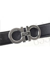 Reversible Gancini Leather Belt Black - SALVATORE FERRAGAMO - BALAAN 5