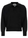 De Coeur Embroidery Long Sleeve Polo Shirt Black - AMI - BALAAN 2