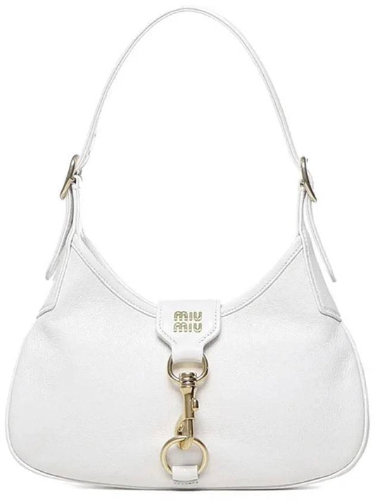 Madras Leather Hobo Shoulder Bag White - MIU MIU - BALAAN 2