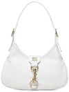 Madras Leather Hobo Shoulder Bag White - MIU MIU - BALAAN 3