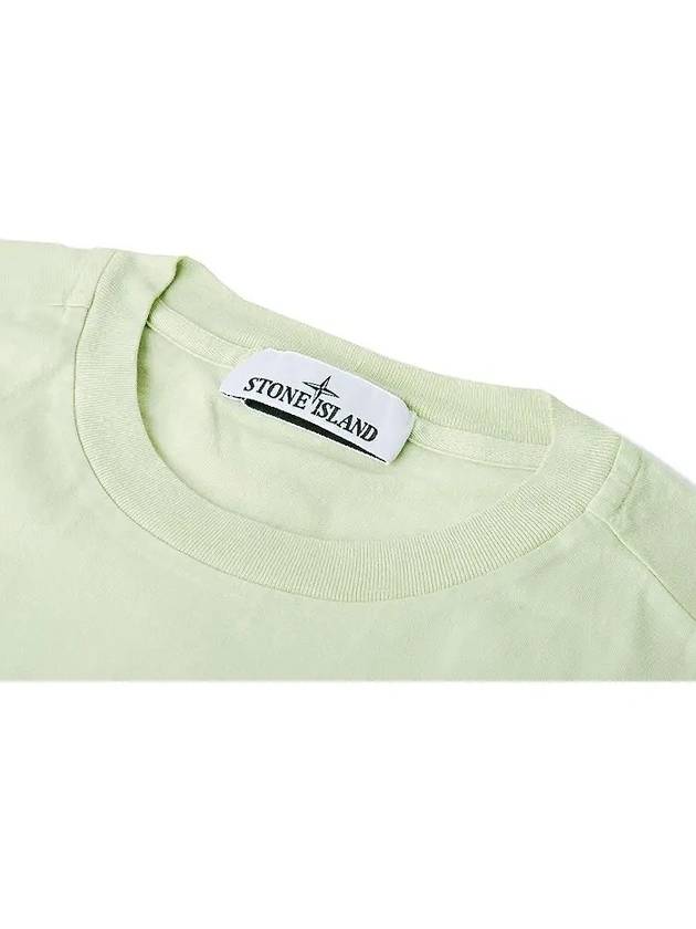 Logo Patch Short Sleeves T-Shirt Pistachio Green - STONE ISLAND - BALAAN 4