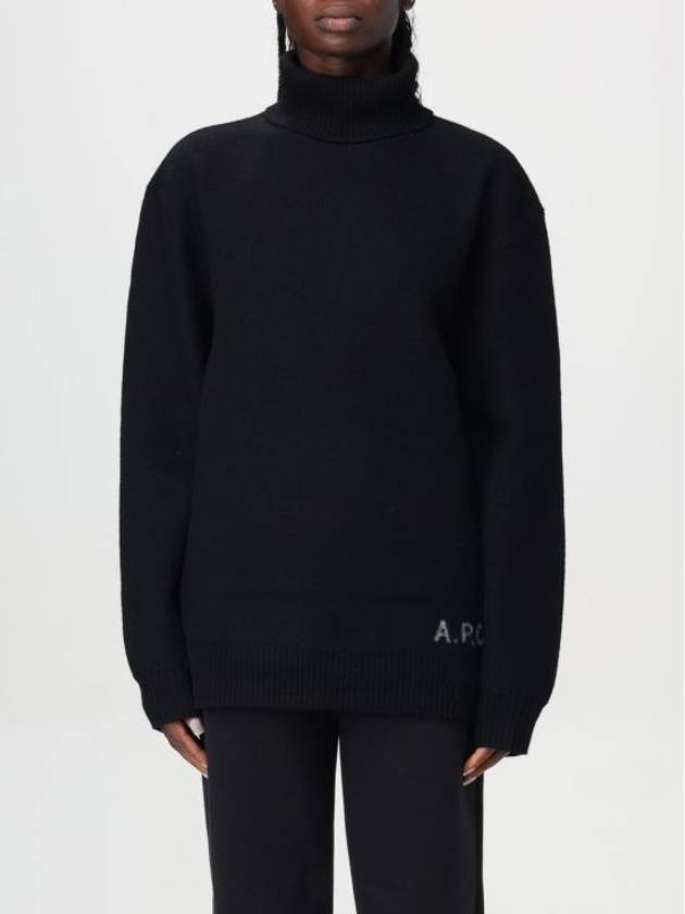 Logo Knitted Wool Turtleneck Black - A.P.C. - BALAAN 1