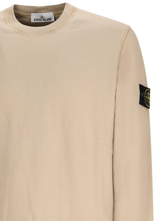 CREW NECK SWEATSHIRT WITH RIBBED DETAILS - STONE ISLAND - BALAAN 3