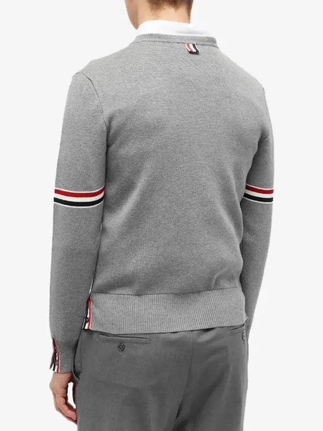 Men's Milan Stitch Armband Crew Neck Knit Top Light Grey - THOM BROWNE - BALAAN 4